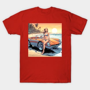 Girl with sports car T-Shirt